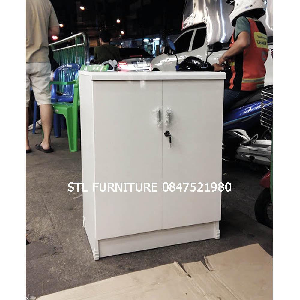 ตู้รองเท้าสีขาวใบเล็ก มีกุญแจ