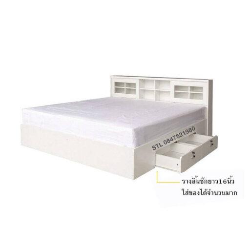 เตียงไม้สีขาวขนาด5ฟุต