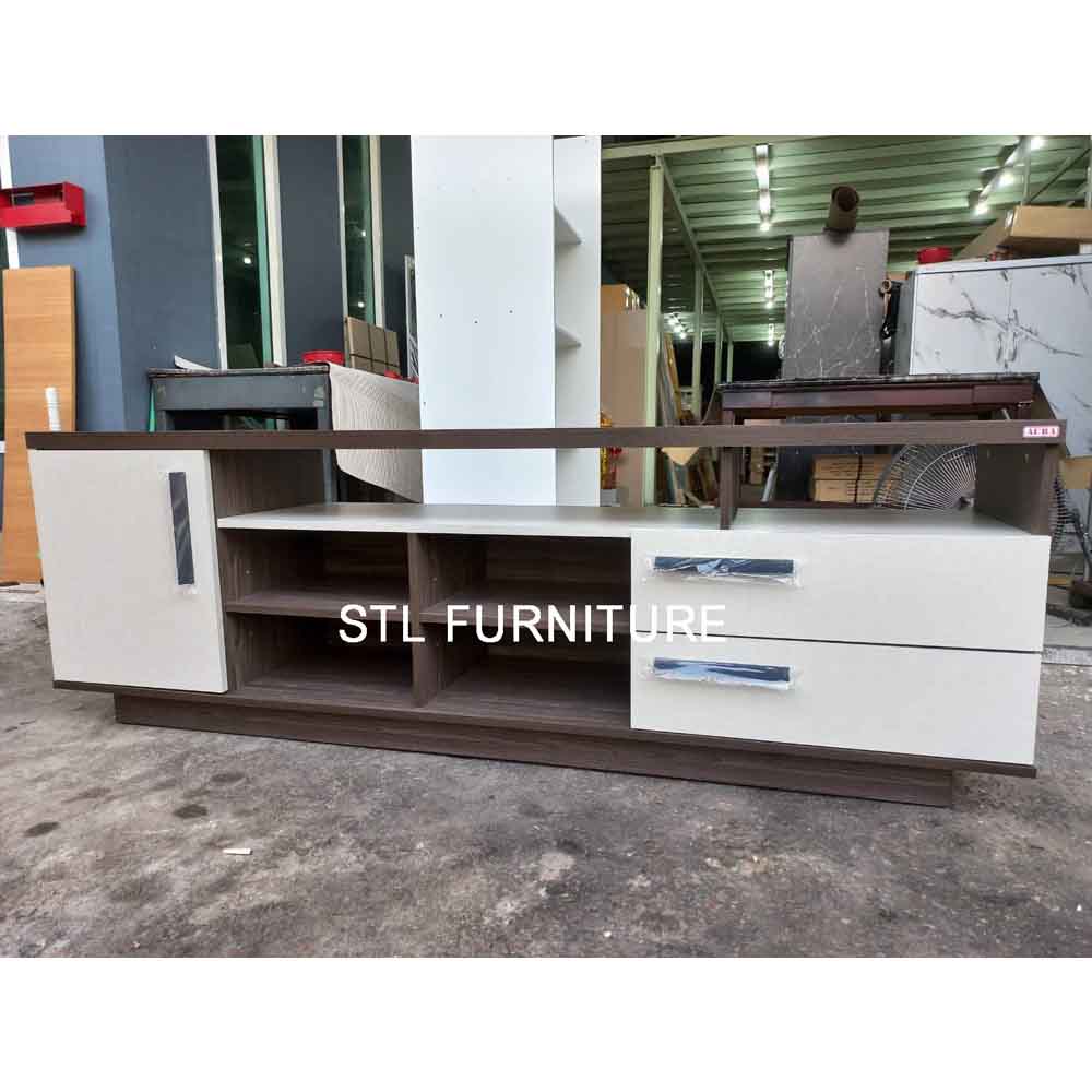 ตู้วางทีวี 180 cm สีไลท์เวงเก้แฟบริค