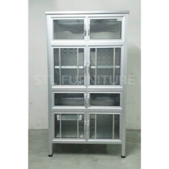 ตู้กับข้าวโครงอลูมิเนียม ขยายล่าง 2.5 ฟุต 3 ฟุต สีเงิน