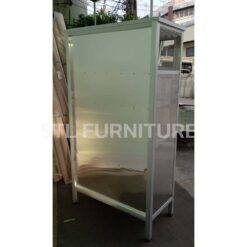 ตู้กับข้าวโครงอลูมิเนียม 3 ฟุต 8 ประตู สีเงิน ด้านหลัง