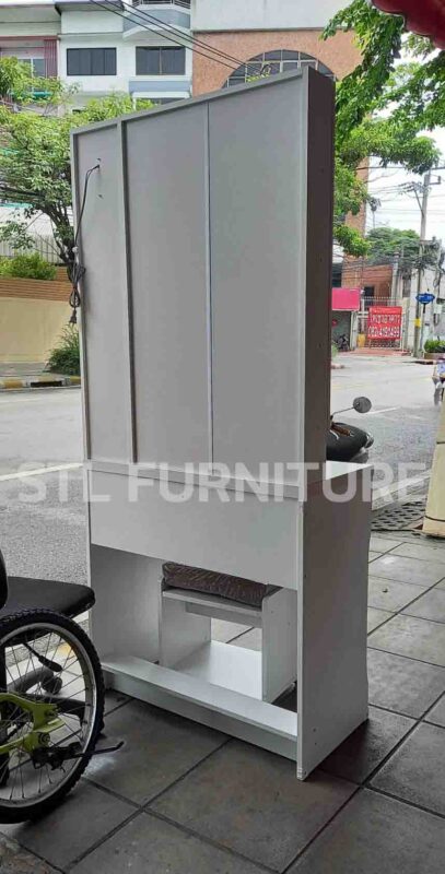 โต๊ะเครื่องแป้ง 80 cm snowy ด้านหลัง