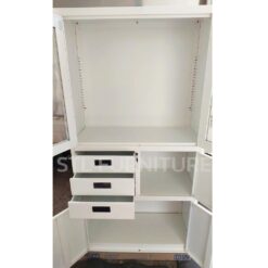 ภายในตู้เอกสารเหล็ก 5 บานเปิด 3 ลิ้นชัก สีขาว