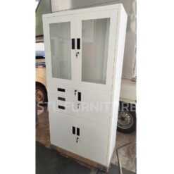 ตู้เอกสารเหล็ก 5 บานเปิด 3 ลิ้นชัก สีขาว