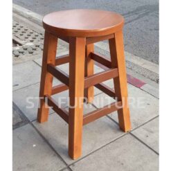 เก้าอี้กลมไม้จริง สูง 30 นิ้ว ด้านข้าง