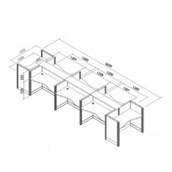 Alternative view of (Mo-tech) โต๊ะทำงานกลุ่ม ชุด WORKSTATION มีเคาน์เตอร์บน 8 ที่นั่ง 