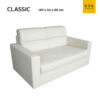 โซฟา 2 ที่นั่ง รุ่นโมเดิร์นคลาสสิค หนัง PVC สีขาว