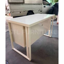 โต๊ะทำงานเหล็กขาคู่หน้าเหล็ก 120 cm ด้านหลัง