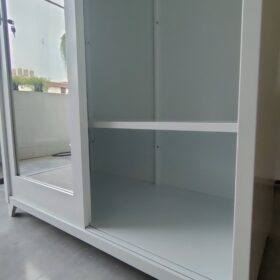 ตู้เสื้อผ้าบานเลื่อนเหล็ก 120 cm กระจกเงา 1 บาน photo review