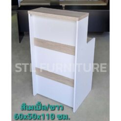 โต๊ะเคาน์เตอร์ 60 cm เล็กพิเศษ ด้านหน้า สีขาวโซลิด