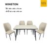 ชุดโต๊ะกินข้าว Winston (4 ที่นั่ง)