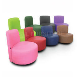 เก้าอี้สตูล pvc มีพิง หลากสี