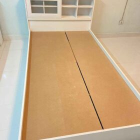 โครงเตียงไม้สีขาว 3.5 ฟุต รุ่นลิ้นชักข้าง1111