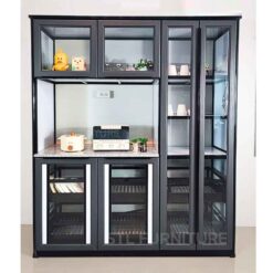 ตู้กับข้าวอลูมิเนียมล้วน 160 cm วางไมโครเวฟ รุ่น Modish 11