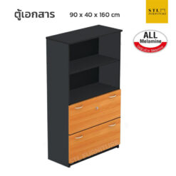 ตู้ใส่แฟ้มเอกสารสูง 4 ชั้น บนโล่ง ล่างแขวนแฟ้มเอกสาร