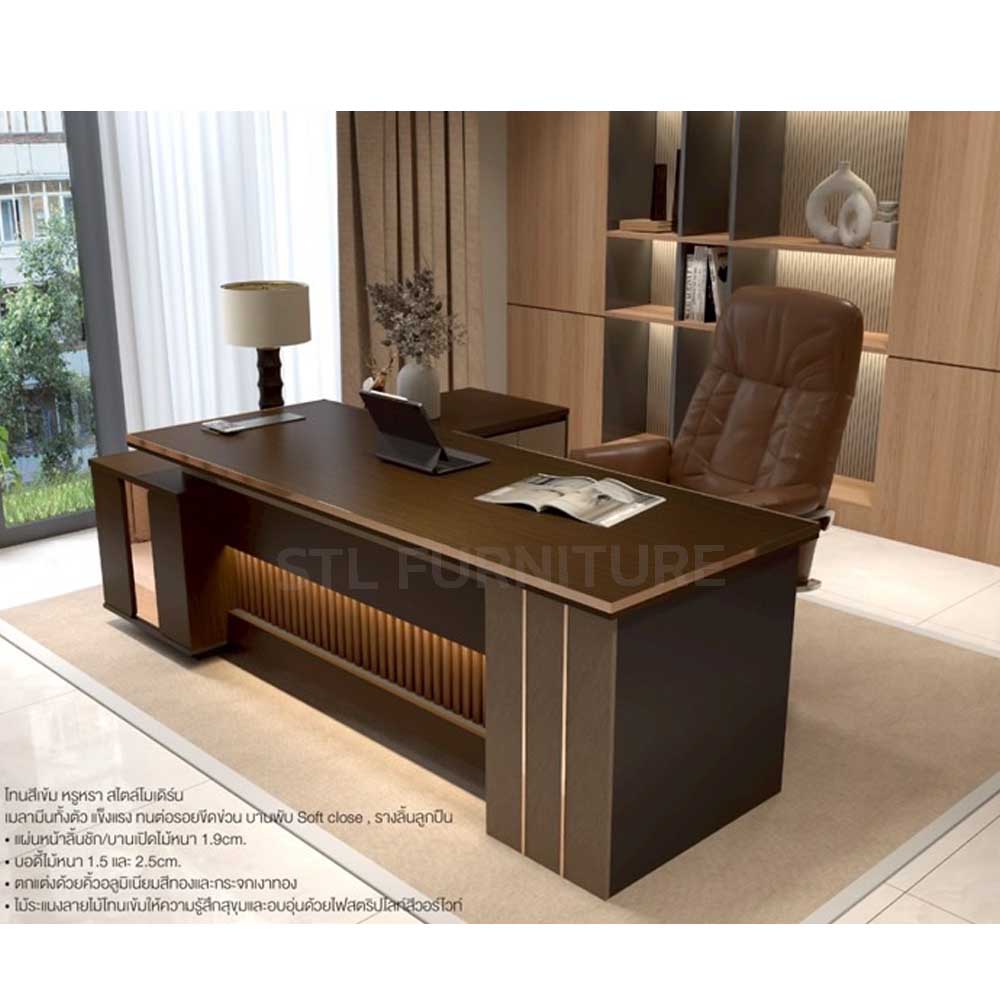โต๊ะผู้บริหารตัวแอล 240 cm - Image 2