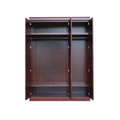 ภายในตู้เสื้อผ้าไม้ยางพารา 3 บาน กระจกกลาง