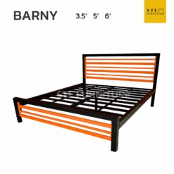 เตียงเหล็กกล่อง รุ่น Barny แข็งแรงสำหรับหอพัก มีขาเสริมกลาง
