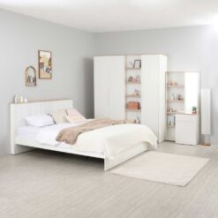 ชุดห้องนอน Marty 5 ฟุต สีขาวโมเดิร์น พร้อมเครื่องประดับตกแต่ง