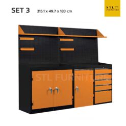 ตู้เหล็กเก็บเครื่องมือช่าง ไทโย set 2 ใบ สีส้ม