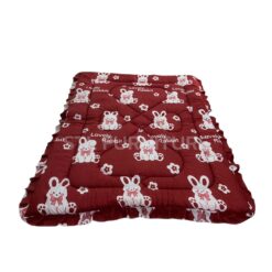 ผ้าห่มนวมใยสัเงคราะห์ มีระบาย สีเลือกหมู ลายกระต่าย