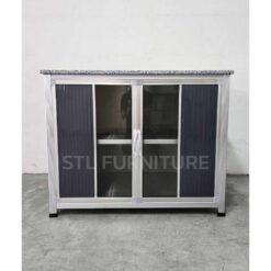 ด้านหน้า ตู้เคาน์เตอร์ครัวท็อปหิน 100 cm เมทัลชีท