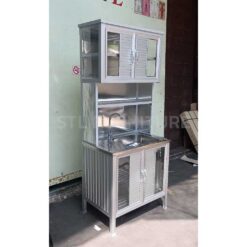 ด้านข้างตู้ซิงค์ล้างจานต่อบนโครงอลูมิเนียมเสาเหลี่ยม ขนาด 80 cm พร้อมก็อก