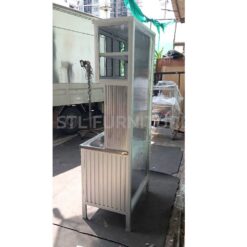 ด้านหลังตู้ซิงค์ล้างจานต่อบนโครงอลูมิเนียมเสาเหลี่ยม ขนาด 80 cm พร้อมก็อก