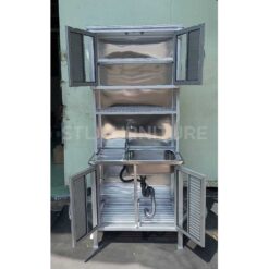 ภายในตู้ซิงค์ล้างจานต่อบนโครงอลูมิเนียมเสาเหลี่ยม ขนาด 80 cm พร้อมก็อก