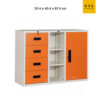 ตู้เอกสาร 1 บาน 4 ลิ้นชัก 4 ฟุต สีส้ม