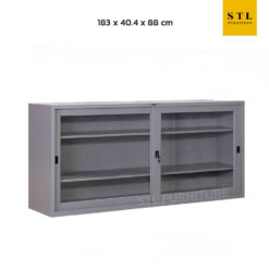 ตู้เอกสารบานเลื่อน เตี้ย 6 ฟุต กระจก