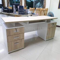 โต๊ะทำงาน 160 cm พร้อมลิ้นชักและบานเปิด 2 ข้าง - Image 3