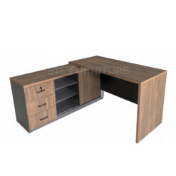 โต๊ะทำงานตัวแอล 150 cm 180 cm สีเข้ม