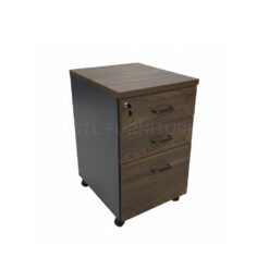 ตู้ลิ้นชัก 3 ช่อง มีล้อสีมอคค่าดำ