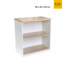 ชั้นเก็บเอกสาร 80 cm เตี้ย สีขาวไม้สีอ่อน