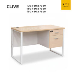 โต๊ะทำงานขาเหล็ก 2 ลิ้นชักกุญแจรหัส รุ่น Clive