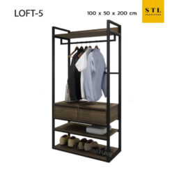 ตู้เสื้อผ้าโครงเหล็ก Loft 100 cm 2 ลิ้นชักกลาง