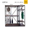 ชุดเซ็ทตู้เสื้อผ้าโครงเหล็ก Loft 200 cm แขวนสามตอน