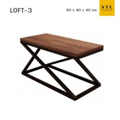 โต๊ะกลางโซฟา loft 3 ขาเหล็กสีดำ