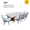 ชุดโต๊ะกินข้าว Bird (8 ที่นั่ง)