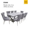 ชุดโต๊ะกินข้าว Evan (8 ที่นั่ง)