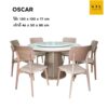 ชุดโต๊ะกินข้าวกลม Oscar (6 ที่นั่ง)