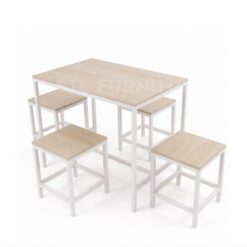 ชุดโต๊ะกินข้าว Loft Set ท็อปไม้เมลามีน 4 ที่นั่ง (ไม่มีพิง) - Image 2